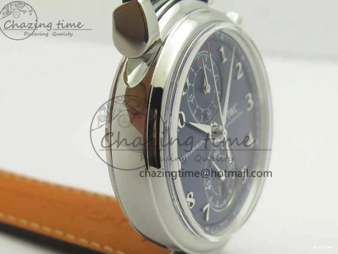 MIROTIME 0116 Breathable Da Vinci IW393402 SS ZF 1:1 Best Edition Blue Dial On Black Leather Strap A 7211